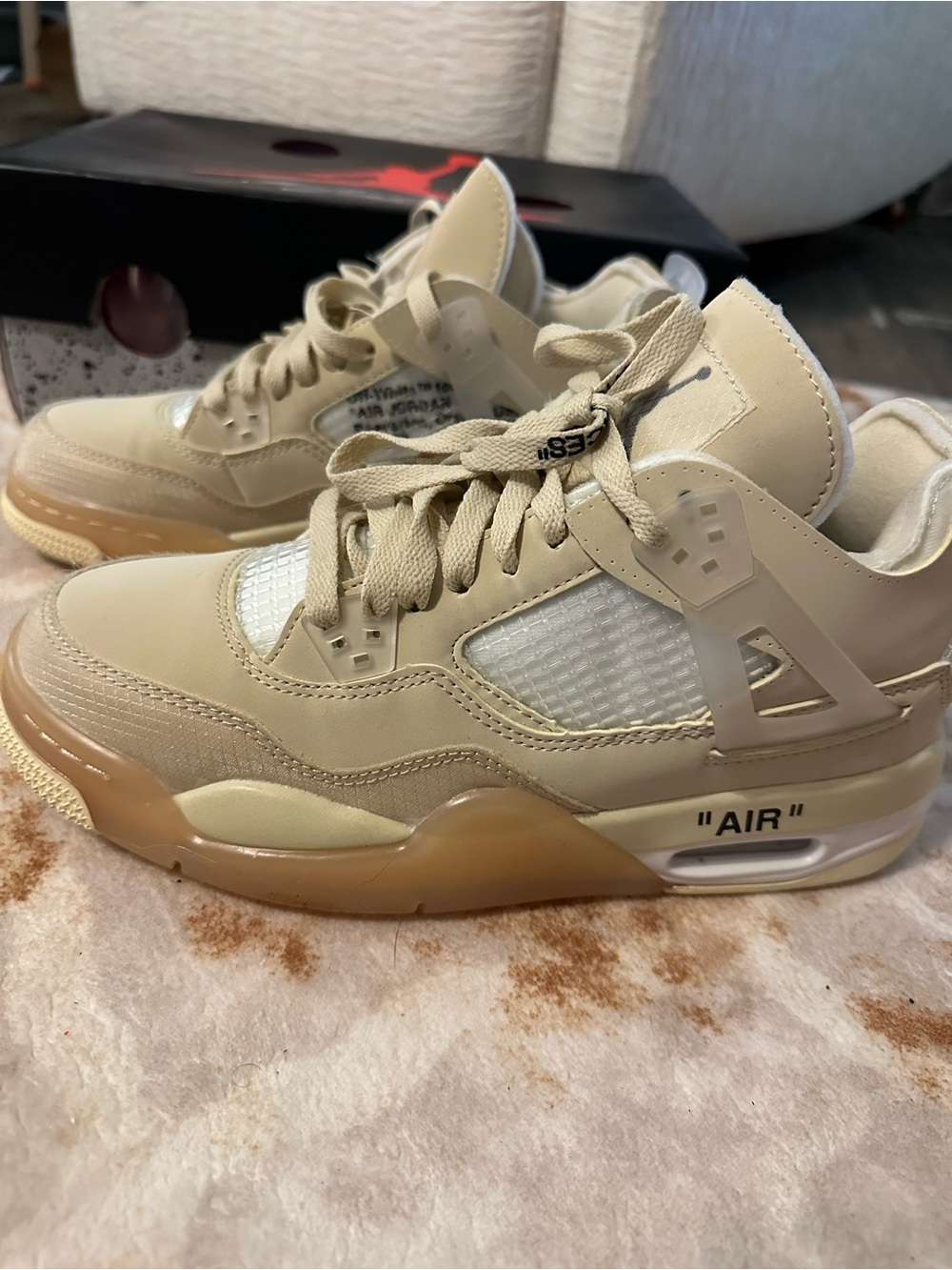 Off-White x Air Jordan 4 Retro SP Sail Women’s 7.5 CV9388-100 w/ Box/Extra Laces - Picture 2 of 10